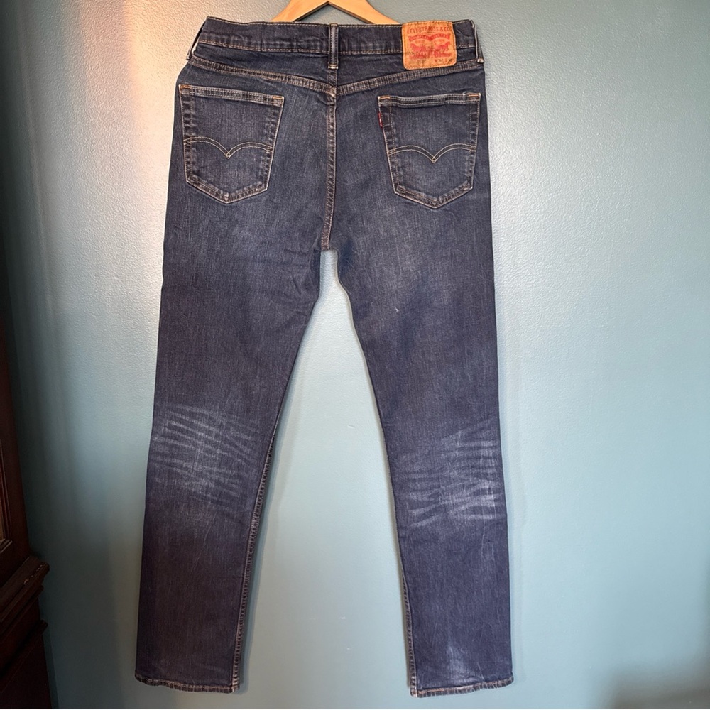 Levis 514 Straight Leg Jeans Men's 34x36 34 X 36 Medium To Dark Wash Blue Denim